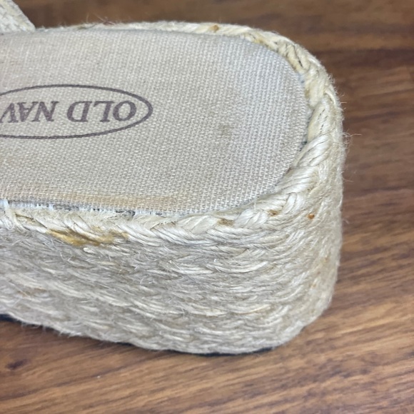 Vintage Old Navy Espadrille Sandal Wedges 7 Square Toe - Picture 4 of 8